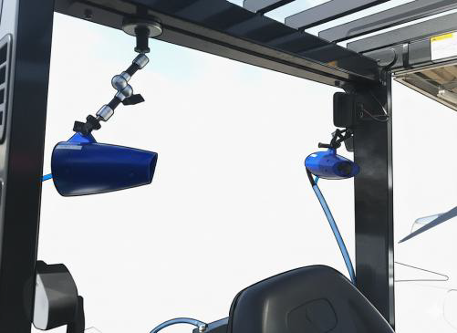 フォークリフト・ゴルフカート用移動式ミストクーラー「ALL-Round」